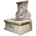 Natural stone garden antique wall hanging lion head wall fountain